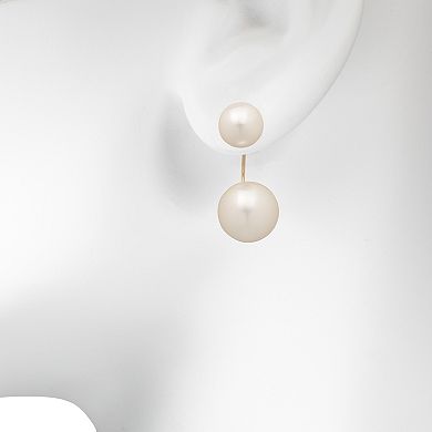 Emberly Double Simulated Pearl Jacket Earrings