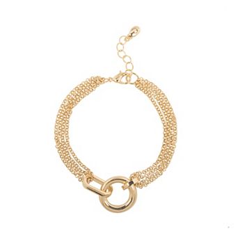 Emberly Gold Tone Multi-Strand Chain Bracelet