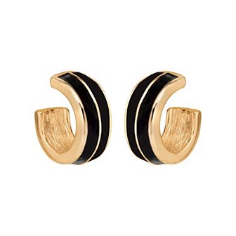 Emberly Gold Tone Enamel Chunky Hoop Earrings