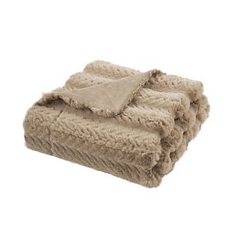 Home Soft Things Tread Pattern Faux Fur Throw Blanket