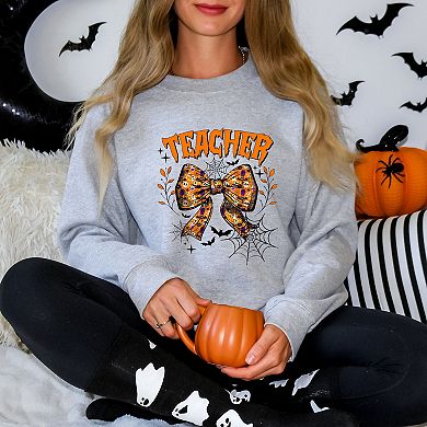 Simply Sage Market Coquette Halloween Teacher Sweatshirt