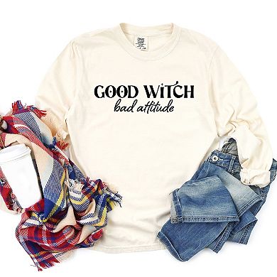 Simply Sage Market Good Witch Bad Attitude Garment Dyed Long Sleeve