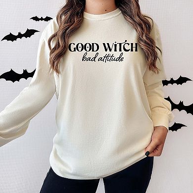 Simply Sage Market Good Witch Bad Attitude Garment Dyed Long Sleeve