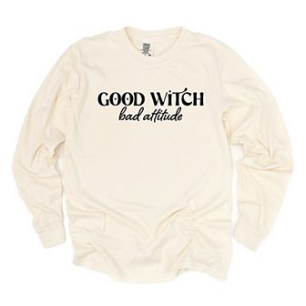 Simply Sage Market Good Witch Bad Attitude Garment Dyed Long Sleeve