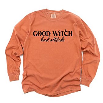 Simply Sage Market Good Witch Bad Attitude Garment Dyed Long Sleeve