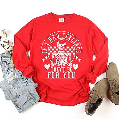 Simply Sage Market Valentine Feelings Skeleton Garment Dyed Long Sleeve