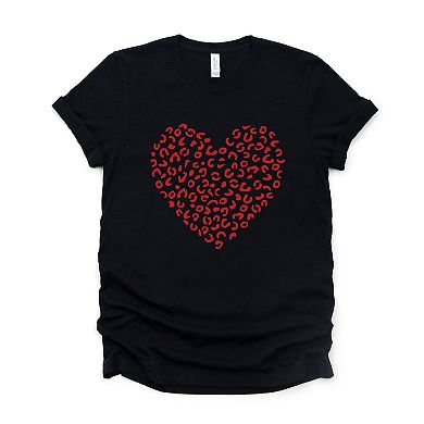 Simply Sage Market Valentine Leopard Heart Short Sleeve Tee