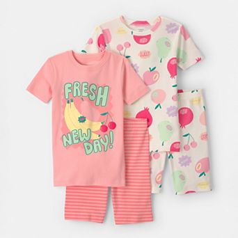 Girls 4-14 Carter’s Snug Fit Cotton 4 pc Pajama Top & Pajama Shorts Set