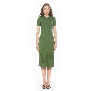 Women's ALEXIA ADMOR Collared Knit Midi Dress