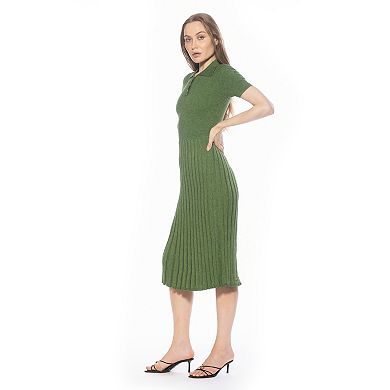 Women's ALEXIA ADMOR Collared Knit Midi Dress