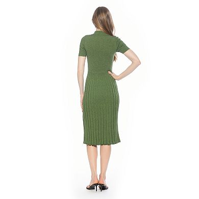 Women's ALEXIA ADMOR Collared Knit Midi Dress