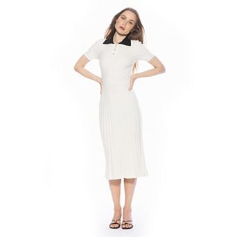 Women's ALEXIA ADMOR Collared Knit Midi Dress
