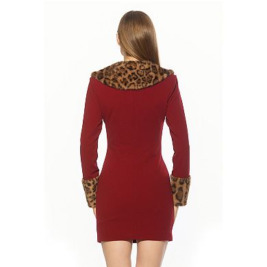 Women's ALEXIA ADMOR Faux Fur Button Down Dress