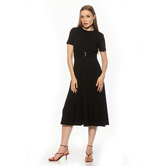 Women's ALEXIA ADMOR Crewneck Fit & Flare Dress
