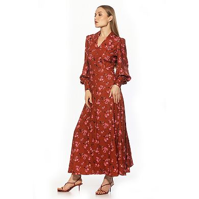 Women's ALEXIA ADMOR Blouson Sleeve Collared Button Down Dress