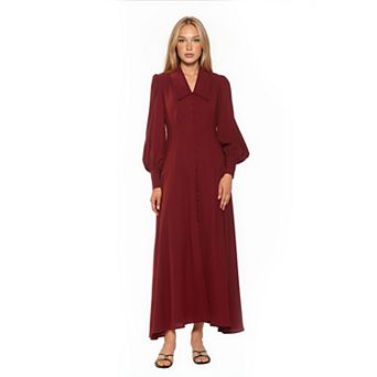 Women's ALEXIA ADMOR Blouson Sleeve Collared Button Down Dress