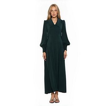 Women's ALEXIA ADMOR Blouson Sleeve Collared Button Down Dress