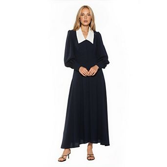 Women's ALEXIA ADMOR Blouson Sleeve Collared Button Down Dress