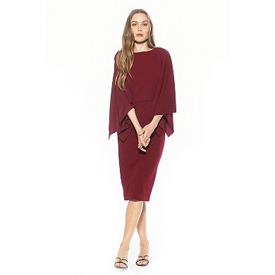 Women's ALEXIA ADMOR Billie Boatneck Long Drape Sleeves Midi Dress