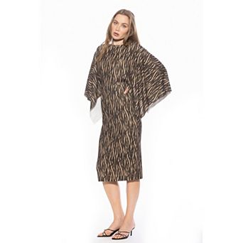 Women's ALEXIA ADMOR Billie Boatneck Long Drape Sleeves Midi Dress