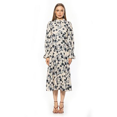 Women's ALEXIA ADMOR Collared Fit & Flare Midi Dress