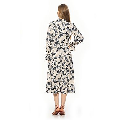 Women's ALEXIA ADMOR Collared Fit & Flare Midi Dress