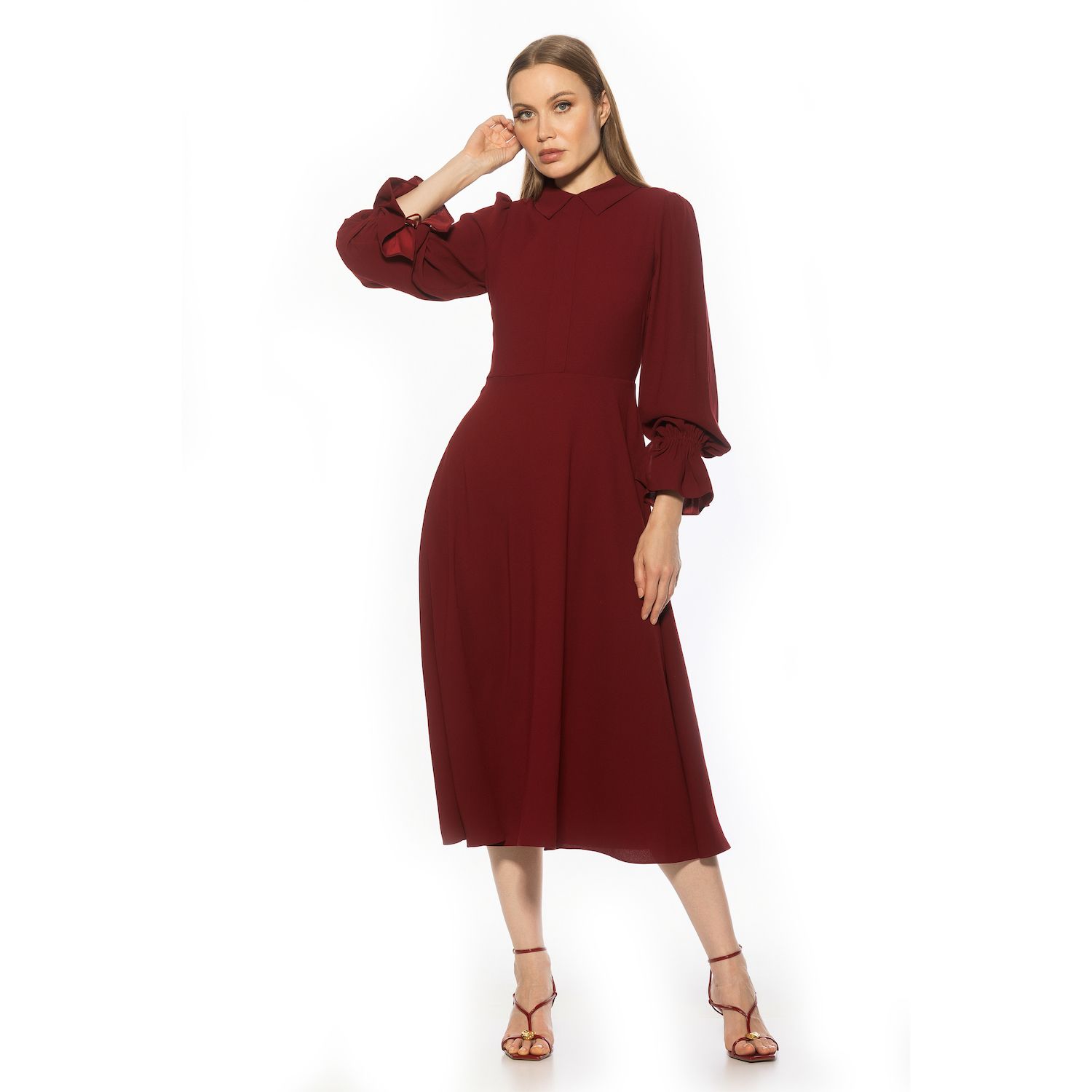 Женские платья ALEXIA ADMOR Collared Fit & Flare Midi Dress