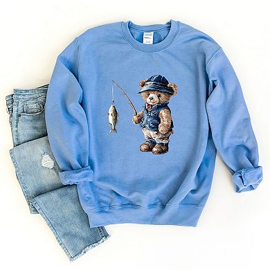Teddy Bear Fisherman - Womens Sweatshirt