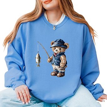 Teddy Bear Fisherman - Womens Sweatshirt