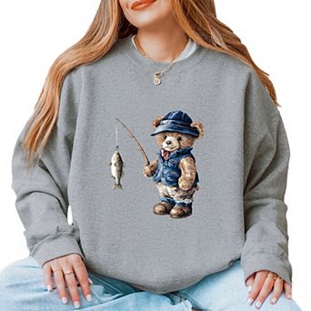 Teddy Bear Fisherman - Womens Sweatshirt