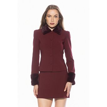 Women's ALEXIA ADMOR Faux Fur Collar & Sleeve Jacket