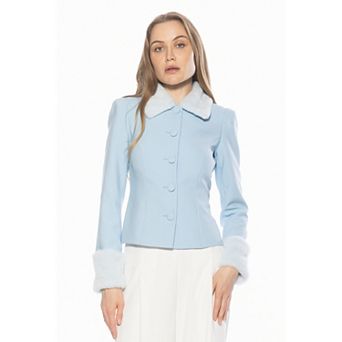 Women's ALEXIA ADMOR Faux Fur Collar & Sleeve Jacket