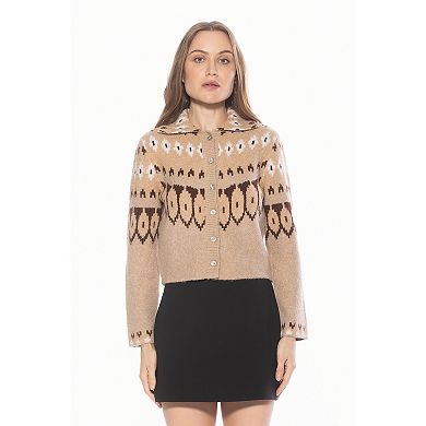 Women's ALEXIA ADMOR Knit Collared Long Sleeve Cardigan