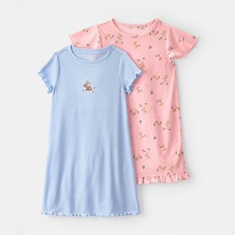 Girls 4-14 Carter's 2-Pack Easter Bunny Loose Fit Nightgown Set
