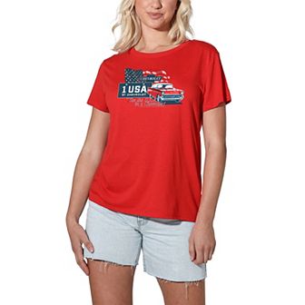 Juniors' Chevrolet See The USA Loose Fit Graphic Tee