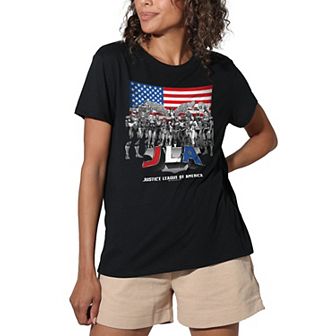 Juniors' DC Comics Justice League All American Loose Fit Graphic Tee