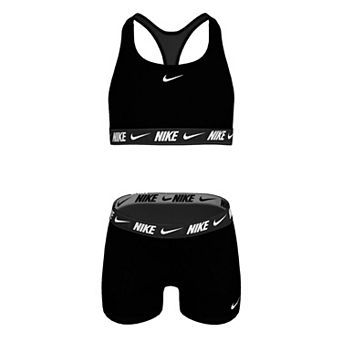 Girls 6-20 Nike Logo Tape 2 pc Racerback Bikini & Shorts Swim Set