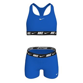 Girls 6-20 Nike Logo Tape 2 pc Racerback Bikini & Shorts Swim Set