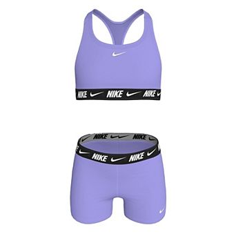 Girls 6-20 Nike Logo Tape 2 pc Racerback Bikini & Shorts Swim Set