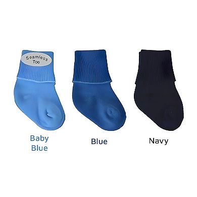 Infant Booties - Turn Cuff Combed Cotton (3 Pair Pack)