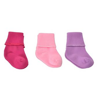 Infant Booties - Turn Cuff Combed Cotton (3 Pair Pack)