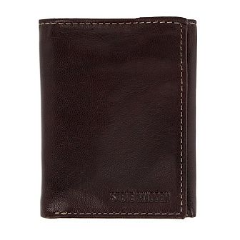 Steve Madden Men's Antiqued Leather Trifold Wallet