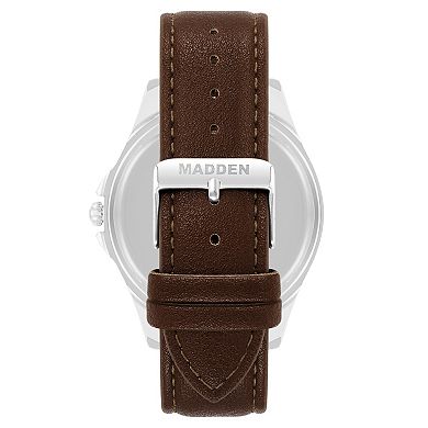 Madden Men's Faux Multi Dial Leather Strap Watch