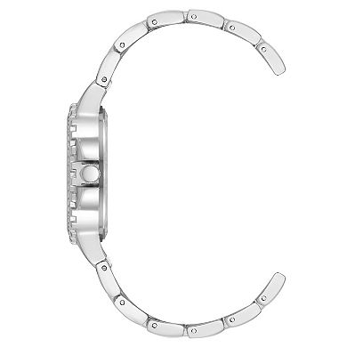 Madden Women's Crystal Framed Metal Bracelet Analog Watch