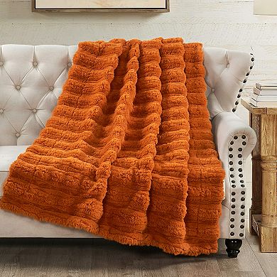 Home Soft Things Line Drawing Faux Fur Throw Blanket