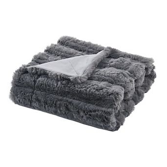 Home Soft Things Line Drawing Faux Fur Throw Blanket