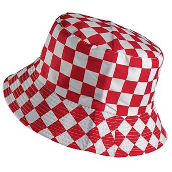 Women's Bucket Hats Reversible Checkered Pattern Fisherman Cap