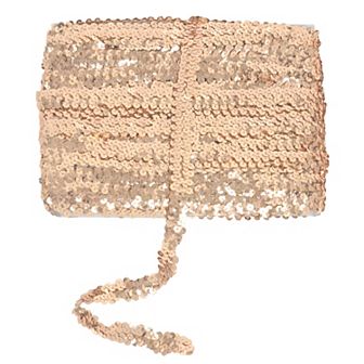 Elastic Sequin Trim, Flat Glitter Paillette Sequin Ribbon, Metallic Sequin Strips DIY Decorations