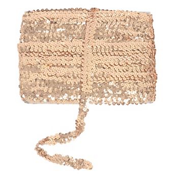 Elastic Sequin Trim, Flat Glitter Paillette Sequin Ribbon, Metallic Sequin Strips DIY Decorations