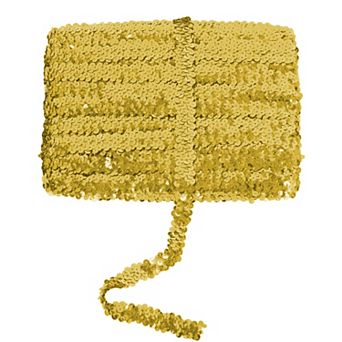 Elastic Sequin Trim, Flat Glitter Paillette Sequin Ribbon, Metallic Sequin Strips DIY Decorations